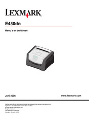 Lexmark E450dn Gebruiksaanwijzing