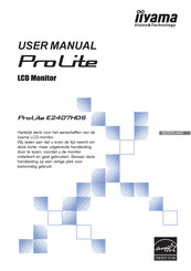 Iiyama ProLite E2407HDS Gebruikershandleiding