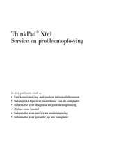 Lenovo ThinkPad X60 Series Servicehandleiding