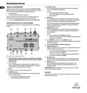 Behringer MICROMON MA400 Handleiding