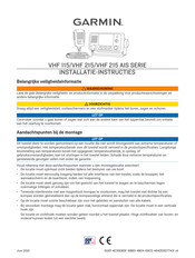 Garmin VHF 215 AIS Series Installatie-Instructies