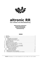 FAAC altron altronic RR Handleiding