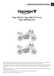 Triumph Tiger 900 Rally Pro 2023 Gebruikershandleiding