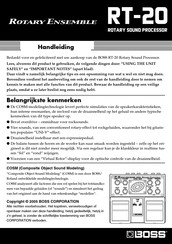 Boss Rotary Ensemble RT-20 Handleiding