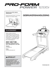 Pro-Form POWER 1295i Gebruikershandleiding