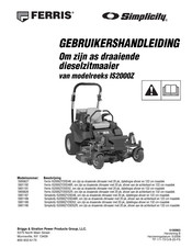 Briggs & Stratton Simplicity IS2000ZY20D48 Gebruikershandleiding