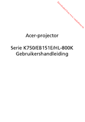 Acer K750 Gebruikershandleiding