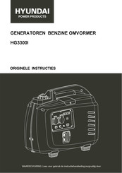 Hyundai power products HG3300I Originele Instructies