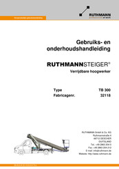 RUTHMANN Steiger TB 300 Gebruiks- En Onderhoudshandleiding