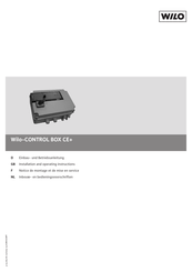 Wilo CONTROL BOX CE+ Inbouw- En Bedieningsvoorschriften