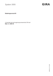 Gira System 3000 2383 00 Bedieningsvoorschrift