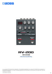 Boss Reverb RV-200 Gebruikershandleiding