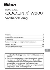 Nikon COOLPIX W300 Snelhandleiding