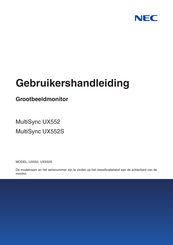 NEC MultiSync UX552 Gebruikershandleiding