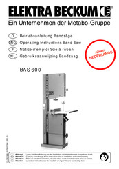 Elektra Beckum BAS 600 Gebruiksaanwijzing