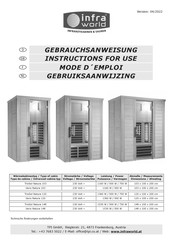 infra world TrioSol Natura 148 Gebruiksaanwijzing