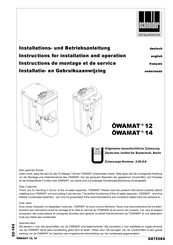 Schneider Airsystems OWOMAT 14 Installatie- En Gebruiksaanwijzing