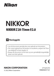 Nikon NIKKOR Z 28-75mm f/2.8 Naslaggids