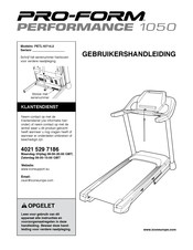 Pro-Form Performance 1050 Gebruikershandleiding