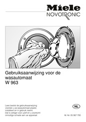 Miele Novotronic W 963 Gebruiksaanwijzing