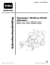 Toro TimeCutter ZD380 Gebruikershandleiding