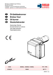 Riello Burners 3739750 Installatie-, Gebruiks- En Onderhoudsvoorschriften