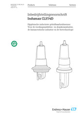 Endress+Hauser Indumax CLS54D Bedieningsvoorschrift