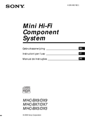 Sony MHC-DX5 Gebruiksaanwijzing