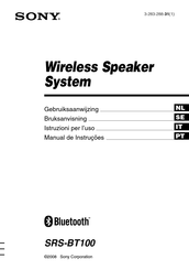 Sony SRS-BT100 Gebruiksaanwijzing