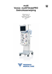 Fresenius Medical Care multiFiltratePRO Gebruiksaanwijzing