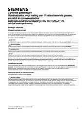 Siemens ULTRAMAT 23 Beknopte Bedieningshandleiding