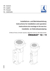 Beko OWAMAT 11 Installatie- En Gebruiksaanwijzing