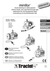 Tractel minifor TR 30 S Handleiding Voor Gebruik En Onderhoud