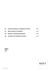 Novy Salsa 6510 Gebruiksaanwijzing En Installatievoorschrift