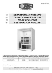 infra world TrioSol Glas 145 VG Gebruiksaanwijzing