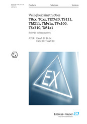 Endress+Hauser TM1 1 Series Bedienings- En Veiligheidsinstructies