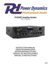 Power Dynamics Professional Audio PV220BT Gebruiksaanwijzing