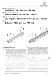 wagner solar TR fix S de luxe Montagehandleiding