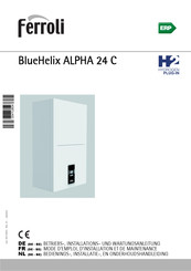 Ferroli BlueHelix ALPHA 24 C Bedienings- En Onderhoudshandleiding