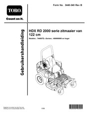 Toro HDX RD 2000 Series Gebruikershandleiding