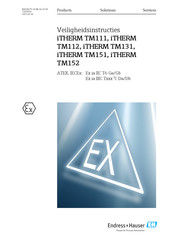 Endress+Hauser iTHERM TM151 Bedienings- En Veiligheidsinstructies