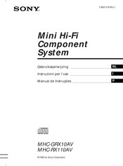 Sony MHC-RX110AV Gebruiksaanwijzing