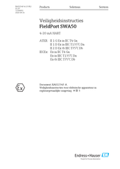 Endress+Hauser FieldPort SWA50 Bedienings- En Veiligheidsinstructies