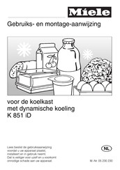 Miele K 851 iD Gebruiks- En Montage-Aanwijzing