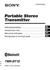 Sony TMR-BT10 Gebruiksaanwijzing