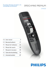 Philips SPEECHMIKE PREMIUM LFH3520 Gebruikershandleiding