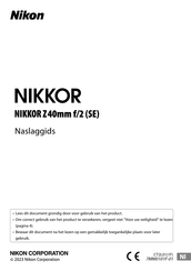 Nikon NIKKOR Z 40mm f/2 Naslaggids