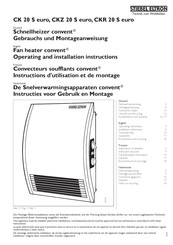 Stiebel Eltron convent CKZ 20 S euro Instructies Voor Gebruik En Installatie