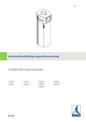 Beko CLEARPOINT S075 Installatiehandleiding En Gebruiksaanwijzing