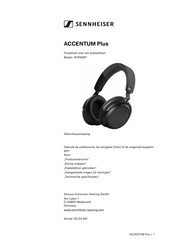 Sennheiser ACCENTUM Plus Gebruiksaanwijzing